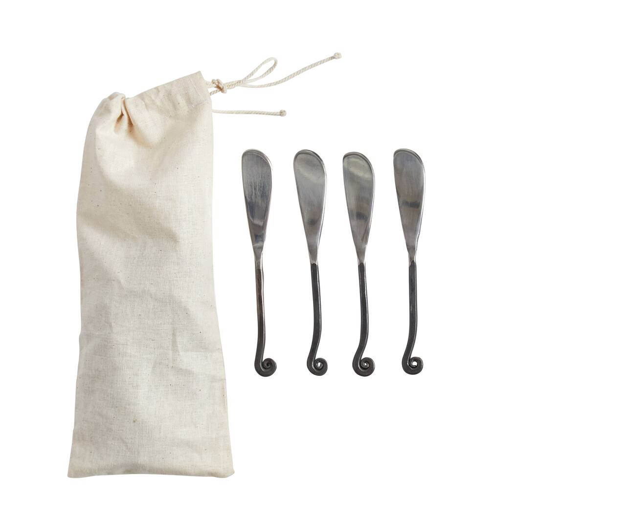 Hello Honey® 6" Hand Forged Canape Knives with Black Handles, 4ct.